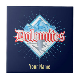 Azulejo Dolomitas Sur de Tirol Esquí Retro Vintage