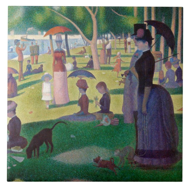 Azulejo Domingo por la tarde en La Grande Jatte, Seurat (Frente)