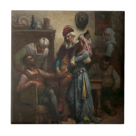 Azulejo Don Quijote y Sancho Panza entretenidas por Basil