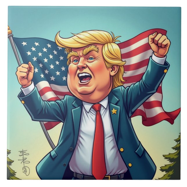 Azulejo Donald Trump (Frente)