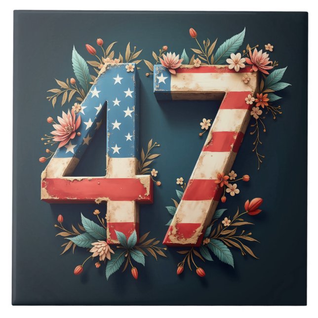 Azulejo Donald Trump es el 47° presidente de Estados Unido (Frente)