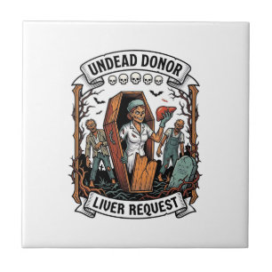 Azulejo Donante de órganos zombie grabado vintage camiseta