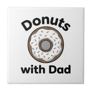 Azulejo Donas Con Papá Diseño De Camiseta De Donut Vintage