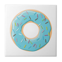 Azulejo Donas rosa azul y mordiscos patrón de chocolate