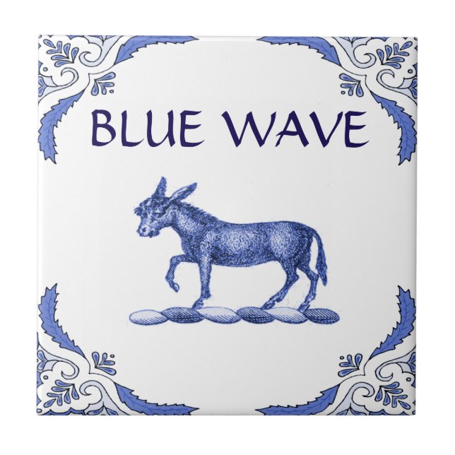 Azulejo Donkey Tile, holandés look, personalice (Frente)
