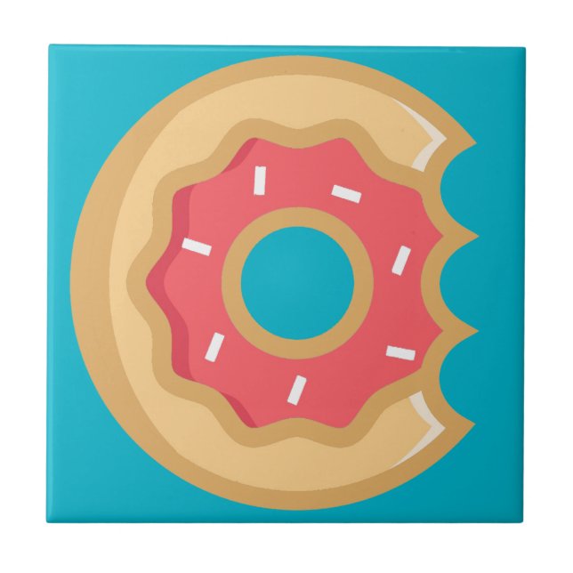 Azulejo Donut de escarcha rosada de moda (Frente)
