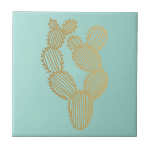 Azulejo Doodle de Cactus Gold Pricky