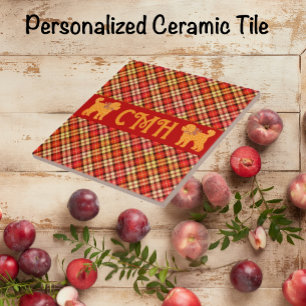 Azulejo Doodle dorado dorado perro personalizado