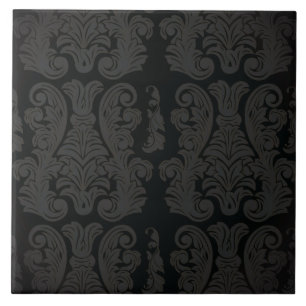 Azulejo Dorado negro Damask Clásico Estilo Real Tile