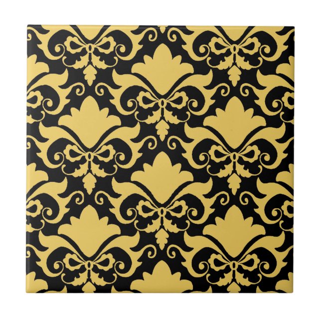 Azulejo Dorado Night Damask Bows (Frente)