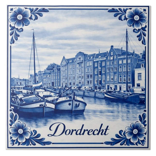 Azulejo Dordrecht Delft Blue style Ceramic Tile (Frente)