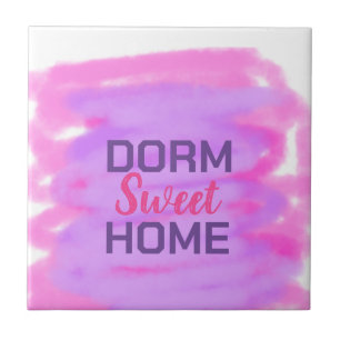 Azulejo Dorm dulce dorm color púrpura rosa acuarela texto