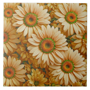 Azulejo Dormitorios amarillos de girasol amarillo floral a