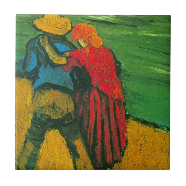 Azulejo Dos amantes de Vincent van Gogh (Frente)