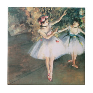 Azulejo Dos bailarinas en un escenario de Edgar Degas, Art