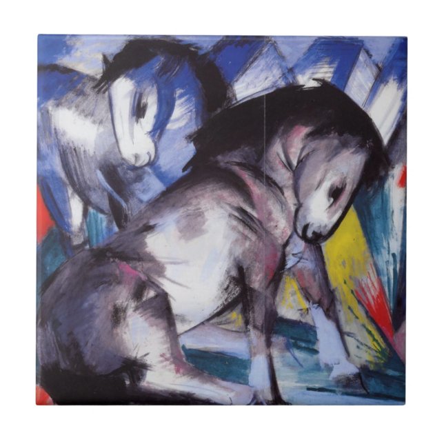 Azulejo Dos caballos (por Franz Marc) (Frente)