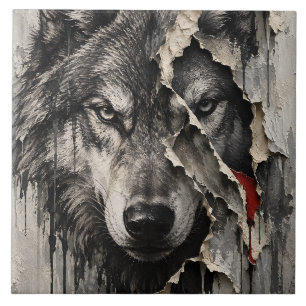 Azulejo Dos Caras del Mismo Lobo