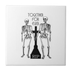 Azulejo Dos esqueletos enamorados