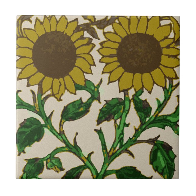 Azulejo Dos girasoles (Frente)