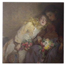 Azulejo Dos jóvenes Chicas regresan a casa