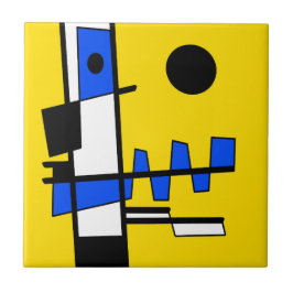 Azulejo Dos Lados De La Etnicidad Amarillo Azul Negro Blan