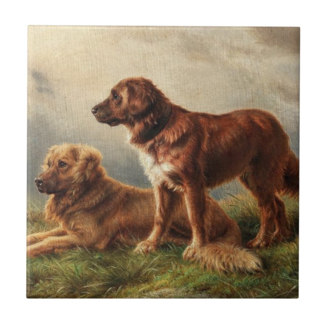 Azulejo Dos perros vigilantes (Frente)