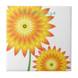 Azulejo Dos plantas de girasol Thunder_Cove