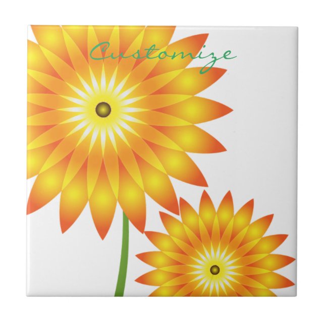 Azulejo Dos plantas de girasol Thunder_Cove (Frente)