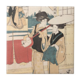 Azulejo Dos Toros-oi, o músicos ambulantes Japón de las