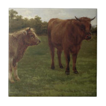 Dos vacas en un campo (por Rosa Bonheur)