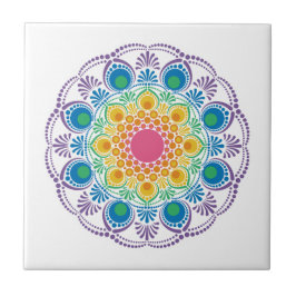 Azulejo Dot Mandala, la fuente máxima de arcoiris floral