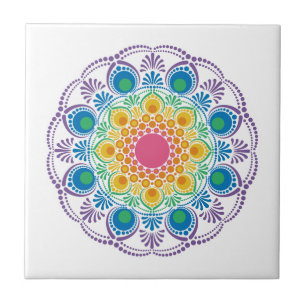 Azulejo Dot Mandala, la fuente máxima de arcoiris floral