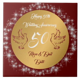 Azulejo Dove Customize Happy Gold 50 aniversario