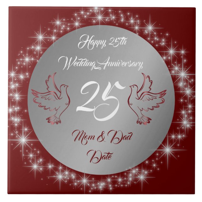 Azulejo Dove Customize Happy Silver 25º Aniversario (Frente)