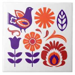 Azulejo Dove Tile folk polaco