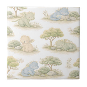 Azulejo Dragón Bebé Lindo Patrón Pastel de Bosque (1)