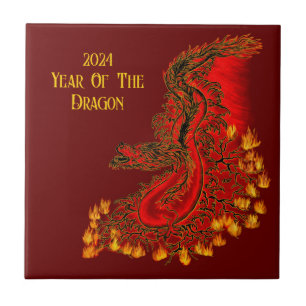 Azulejo Dragón De China, 2024 Año Del Dragón