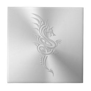 Azulejo Dragón de estilo oriental, efecto Grabado en relie