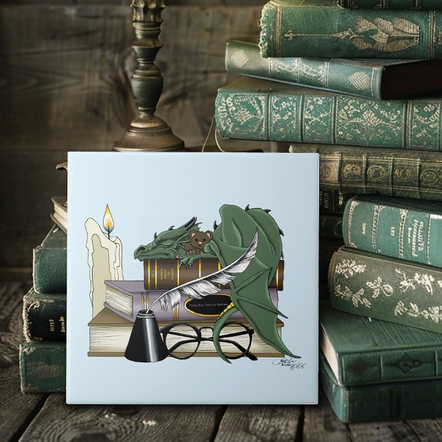 Azulejo Dragón Durmiente Caprichoso Verde Acogedor Amante  (Subido por el creador)