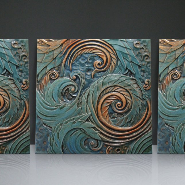 Azulejo Dragon escala los patrones orgánicos verdes victor (Subido por el creador)