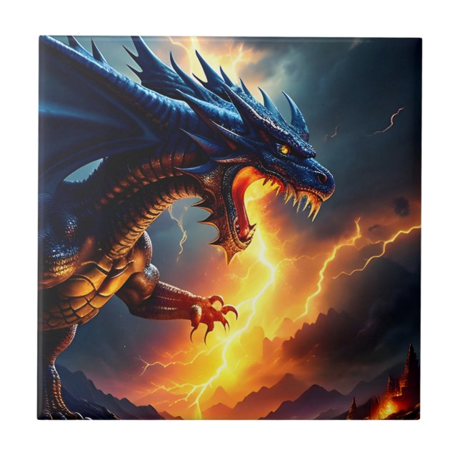 Azulejo Dragon Fire Lightning Fight Two (Frente)
