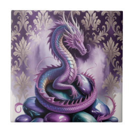 Azulejo Dragón Gótico Místico Púrpura