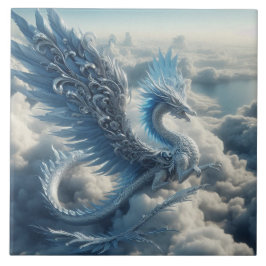 Azulejo Dragón impresionante rodeado de nubes