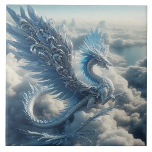 Azulejo Dragón impresionante rodeado de nubes