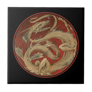 Azulejo Dragon Lore Art Nouveau
