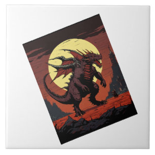 Azulejo Dragón luna.