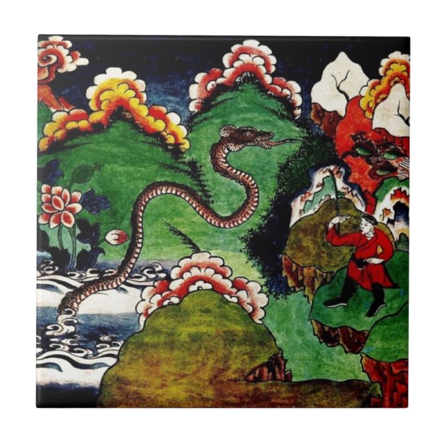 Azulejo Dragón mitológico (Frente)