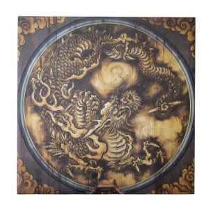 Azulejo Dragón oriental japonés tradicional - 日本 - 鳴き龍