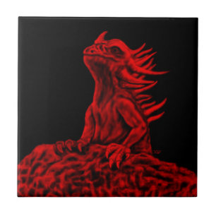 Azulejo Dragón rojo pequeño