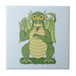 Azulejo Dragón verde lindo